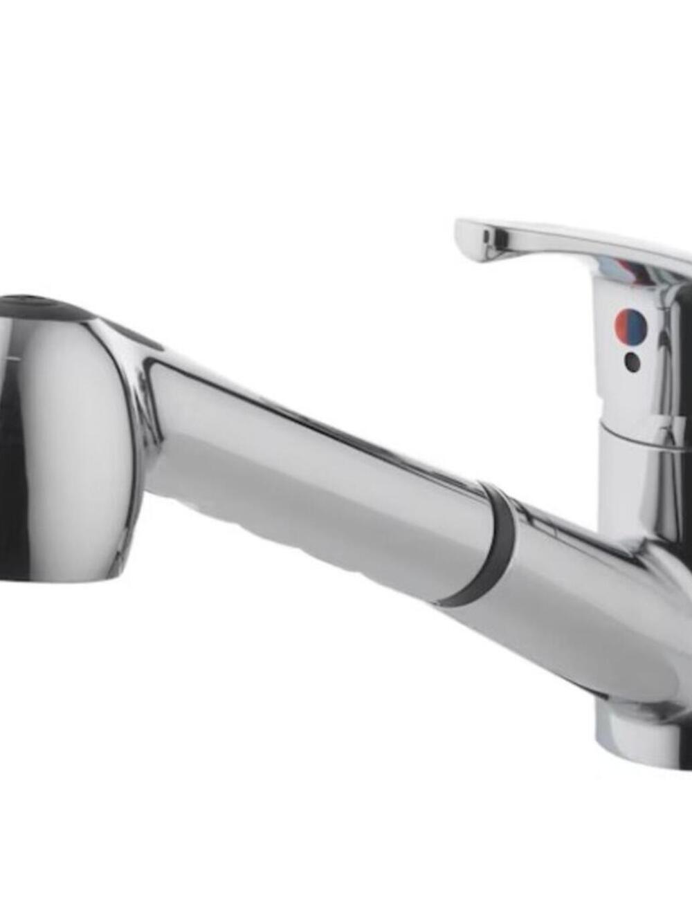 Project Source Utility Faucet Deck-Mount with Pulldown Sprayer Chrome
